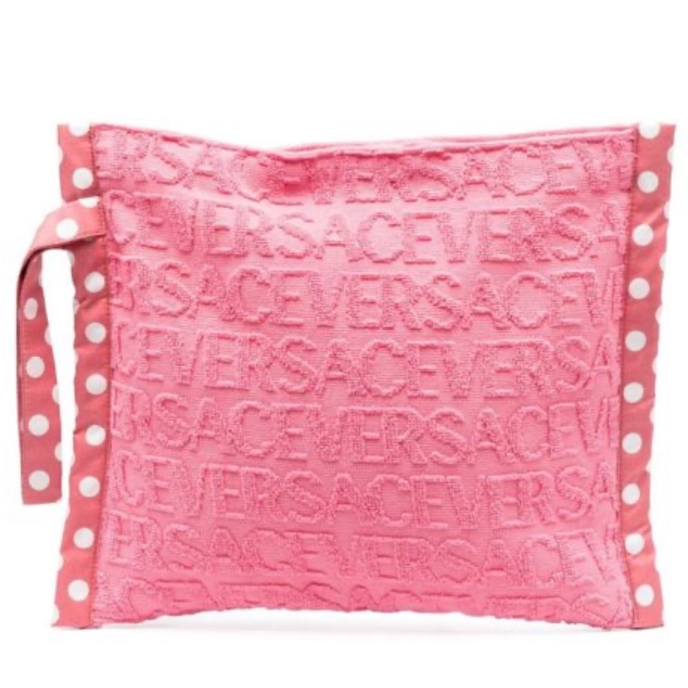 Versace Logo Terry Cloth Pouch